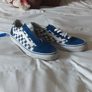 Blue Checkerboard Old Skool Vans